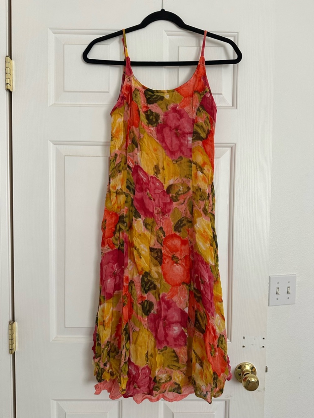Y2K Bila Floral Midi Slip Dress in Pink, Yellow & Green